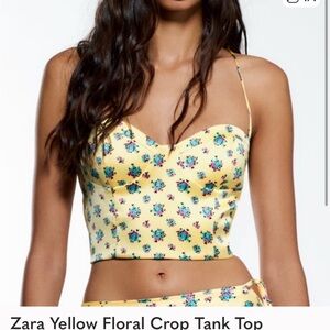Zara Floral Yellow Crop Top